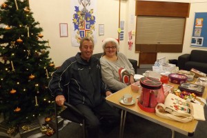 The Mayor and Consort enjoying the event welcoming everyone to see Santa.